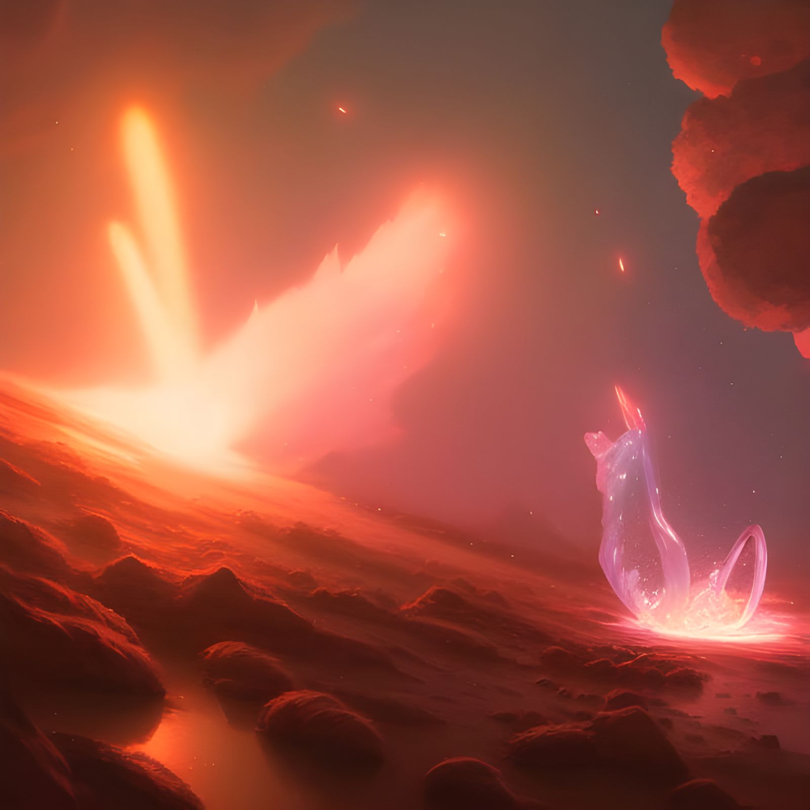 Comet Impact in Apocalyptic World: Digital Illustration