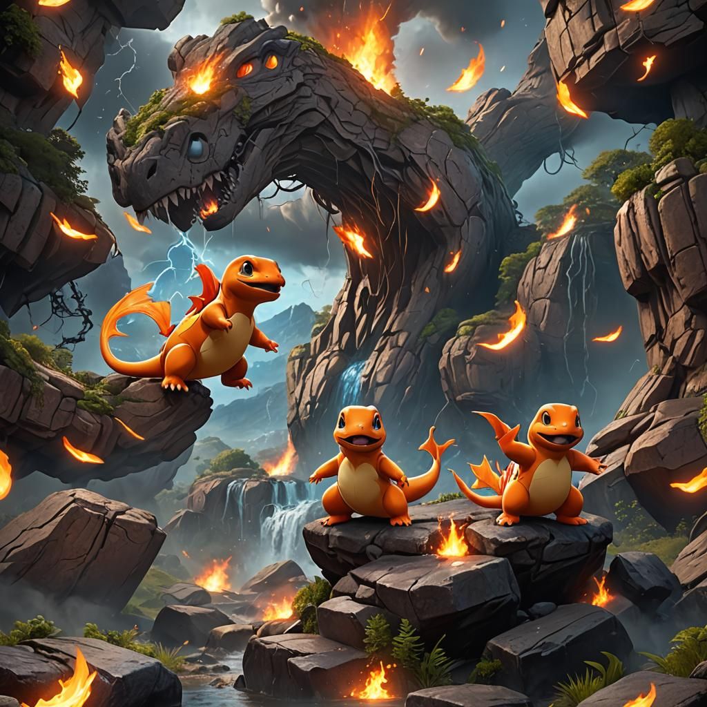 Electric Charmander: Fantasy Concept Art