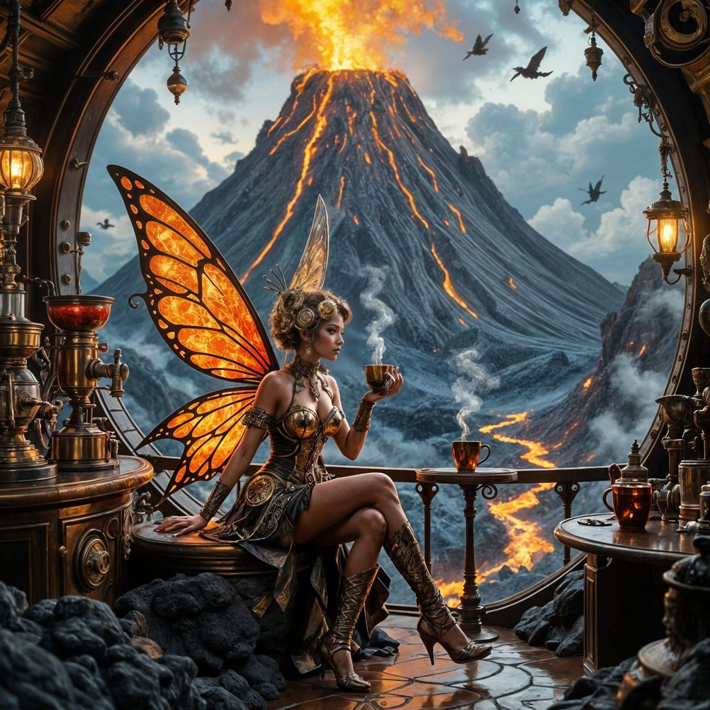 Volcanic Steampunk Fairy at Molten Cafe