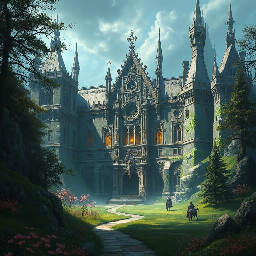 Majestic Medieval Architecture in Rutkowski Style