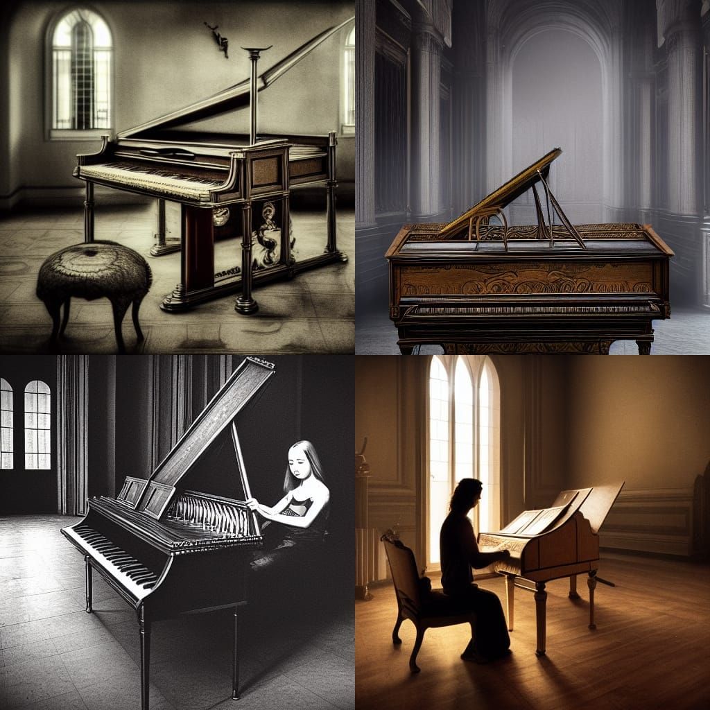 Demon Plays Harpsichord in Dystopian Style