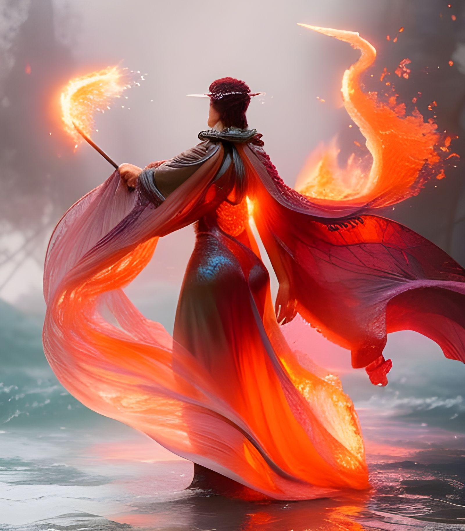 Epic Fire Elemental Portrait in 8K Resolution