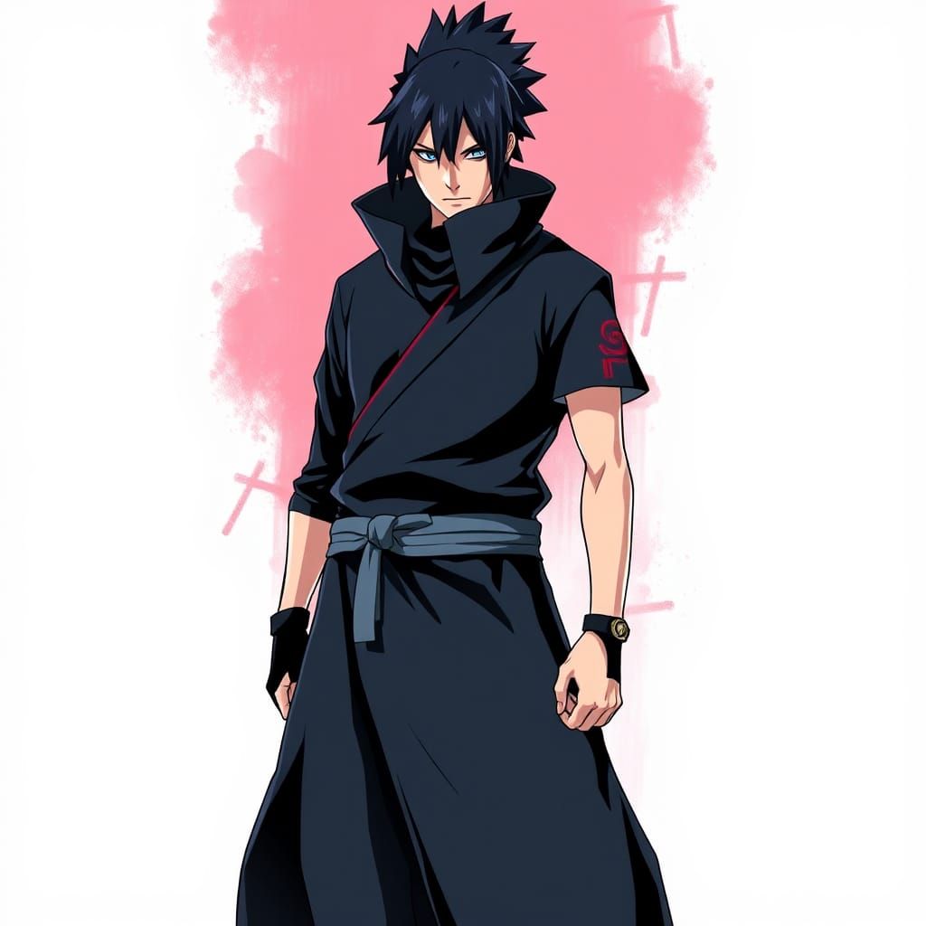 Sasuke Uchiha in Dynamic Comic Book Style