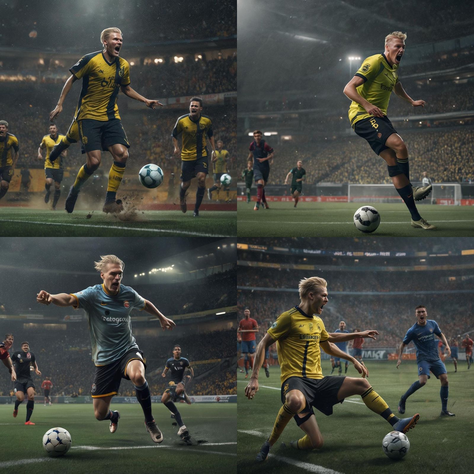 Erling Haaland Celebrates with Knee Slide