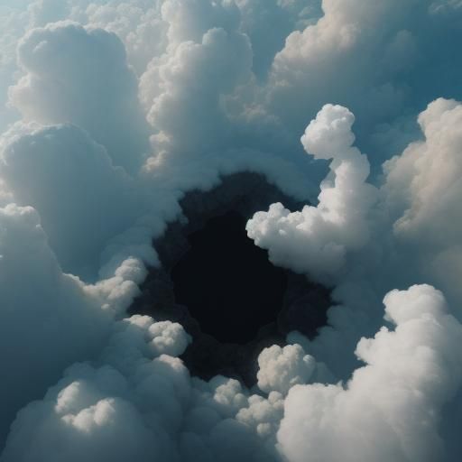 a cloud void scene, like the floor is lava but a void, a mind lost