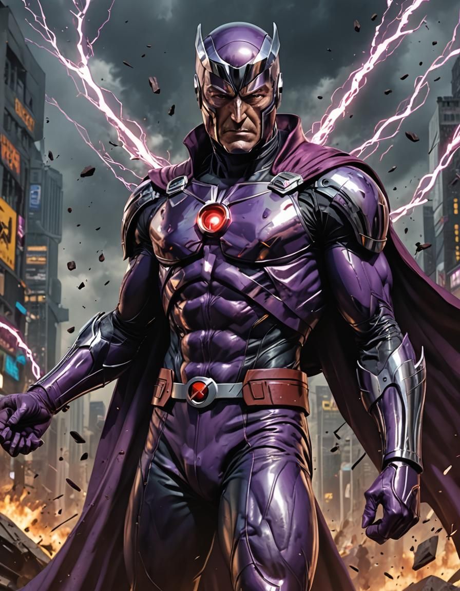 Magneto in Anime Style, Detailed 3D Render