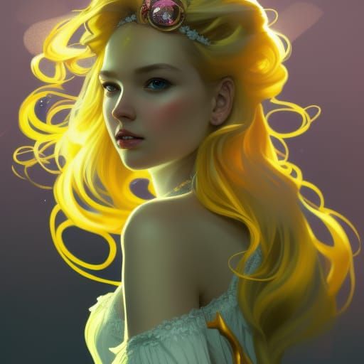 Magical Girl Portrait in Princess Gown