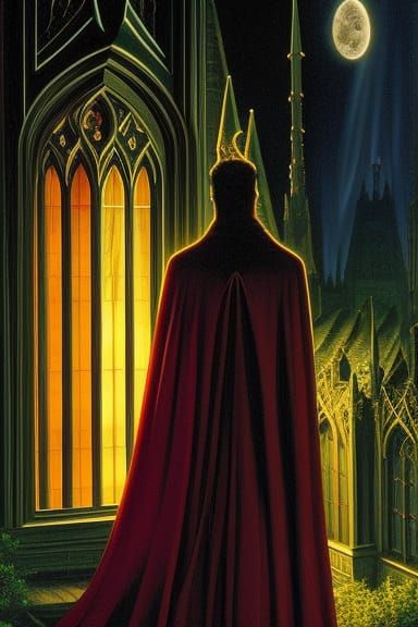 Menacing Vampire Count in Gothic Horror Style