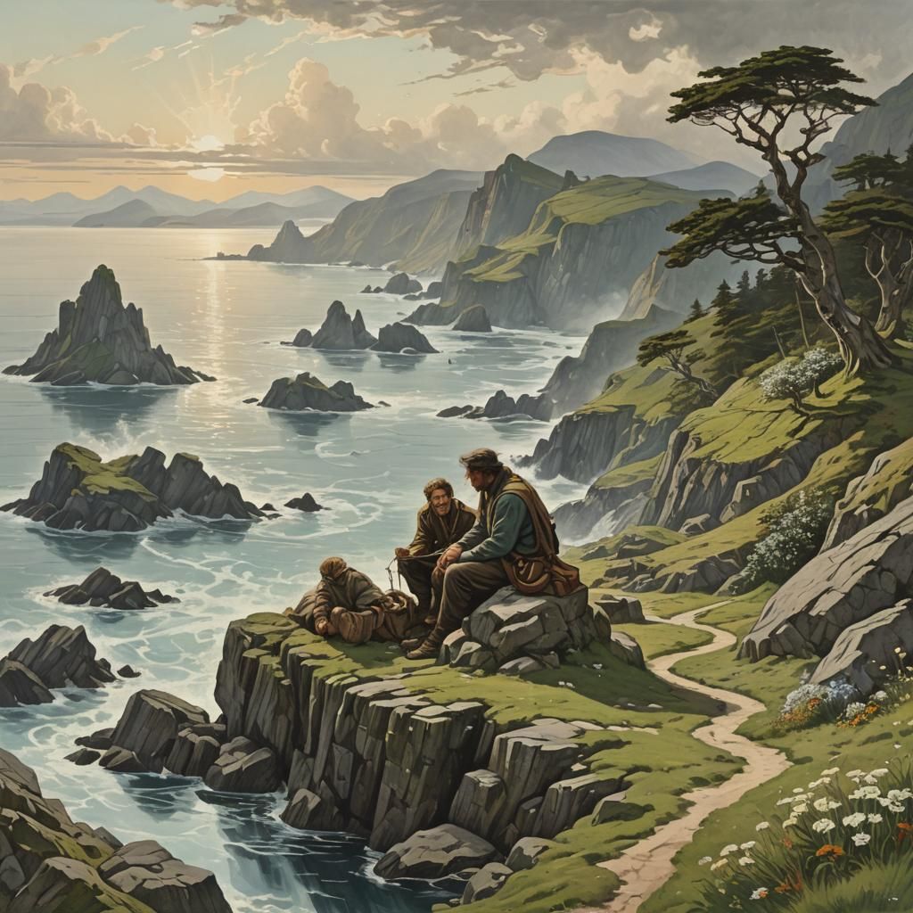 Tranquil Island Scene with Crystalline Streams