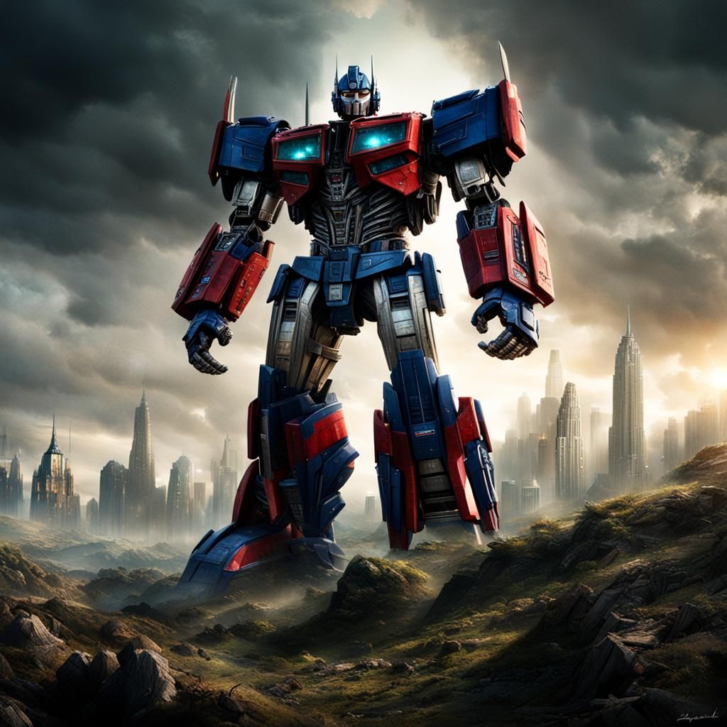Optimus Prime in Epic Cinematic Digital Painting