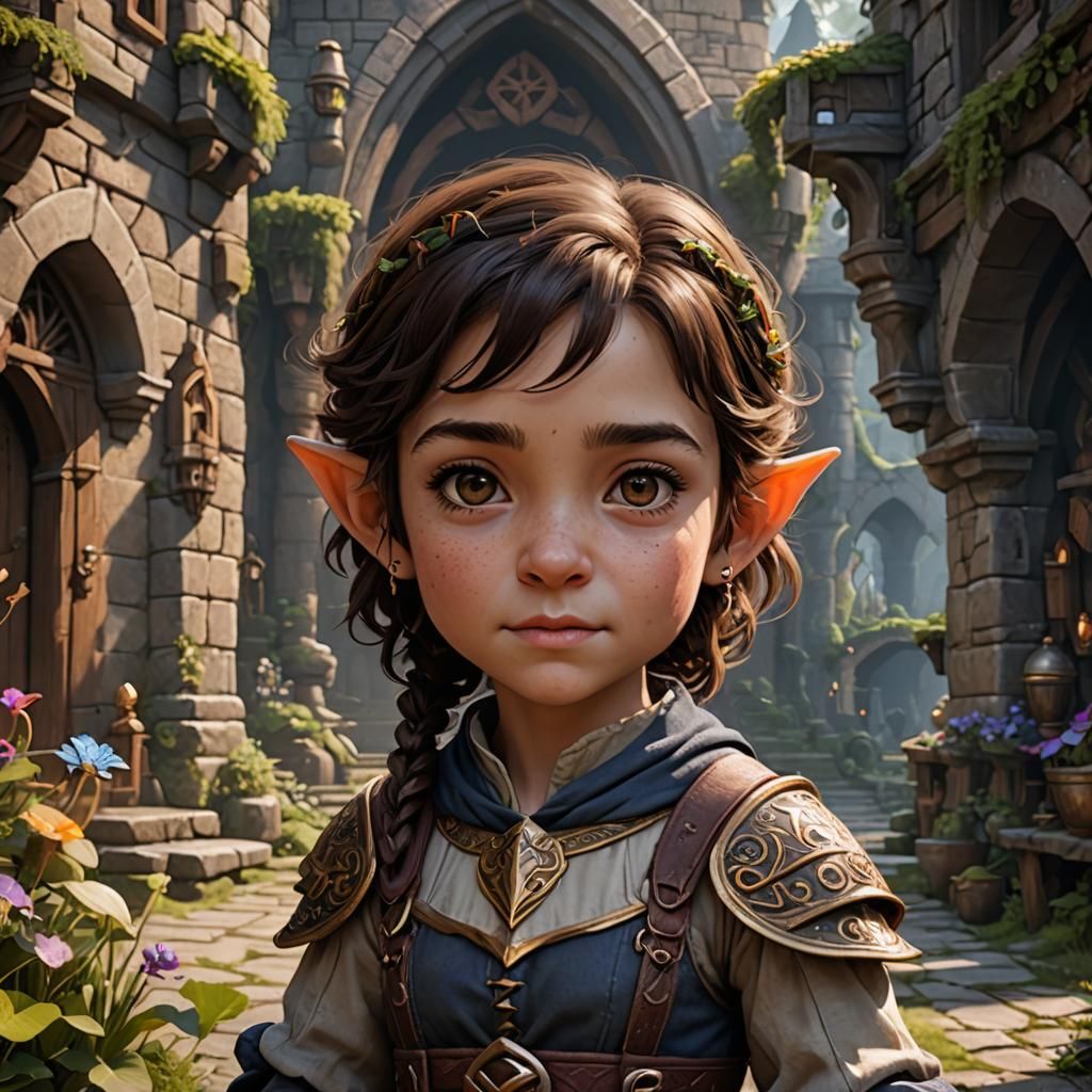 Fantasy Portrait of a Cute Halfling Girl