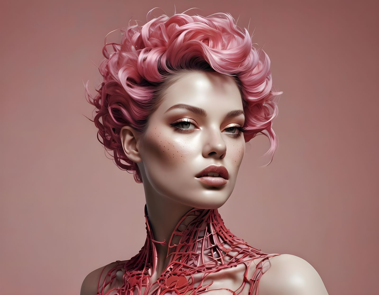 Goddess Android in Cyberpunk Attire