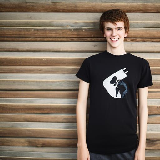 Teenage Boy Selfie in Garden with Silly Expression