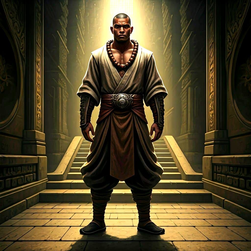 D&D Warrior Monk Concept Art in 8K Resolution