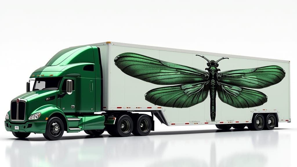 Glowing Dragonfly Trailor and Truck Design with HD Space The...