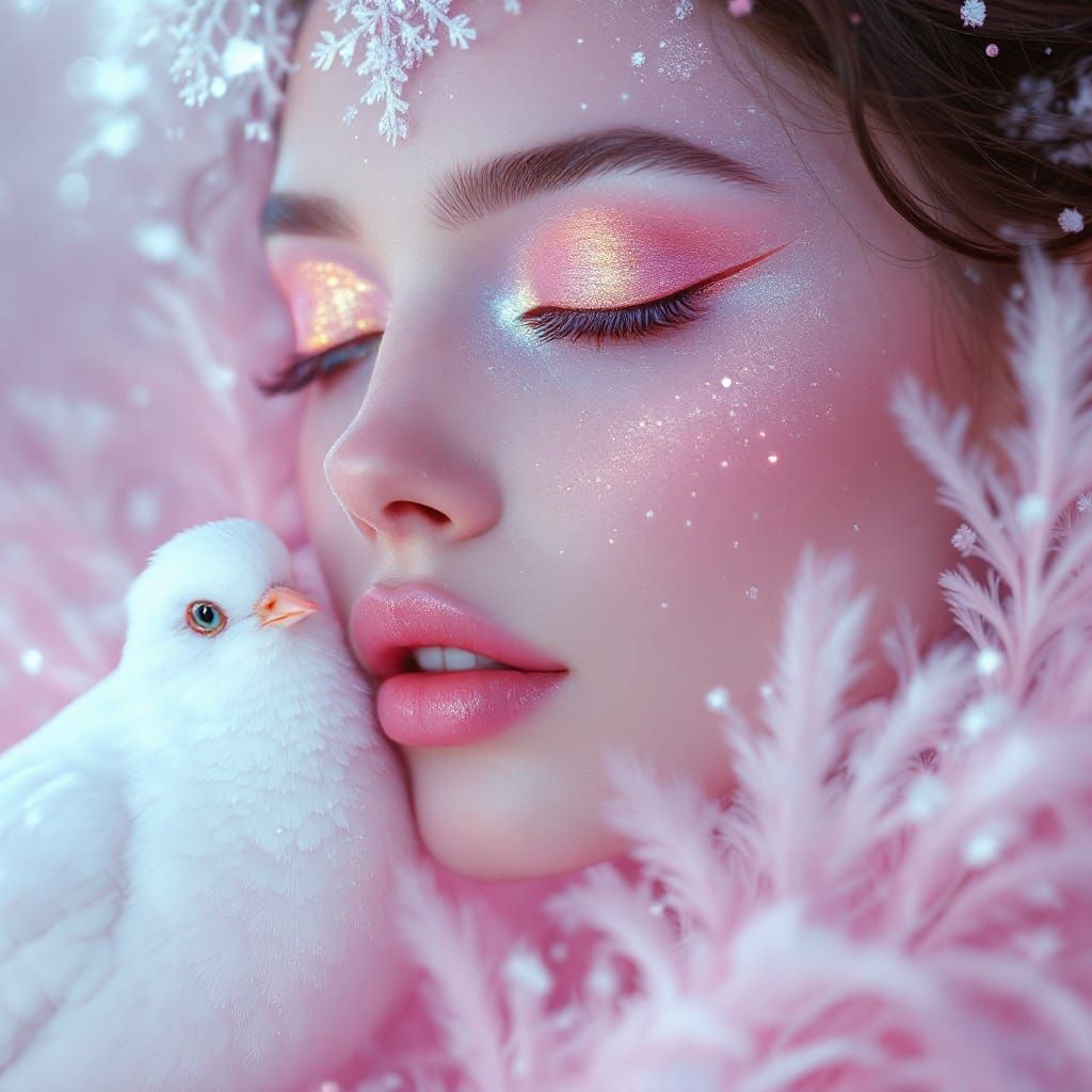 Ethereal Arctic Beauty with Golden Glow