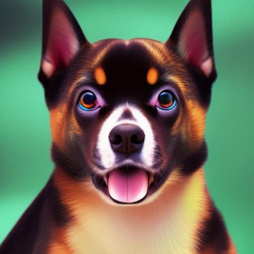 Kawaii Dog Butterfly in Hyperrealistic Style