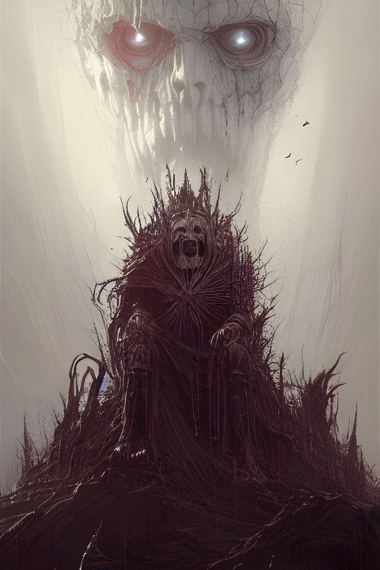 Monstrous King Horror Illustration, Dark Fantasy Style