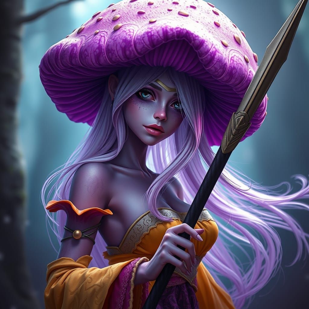Dark Fantasy Amazonian Mushroom Maiden