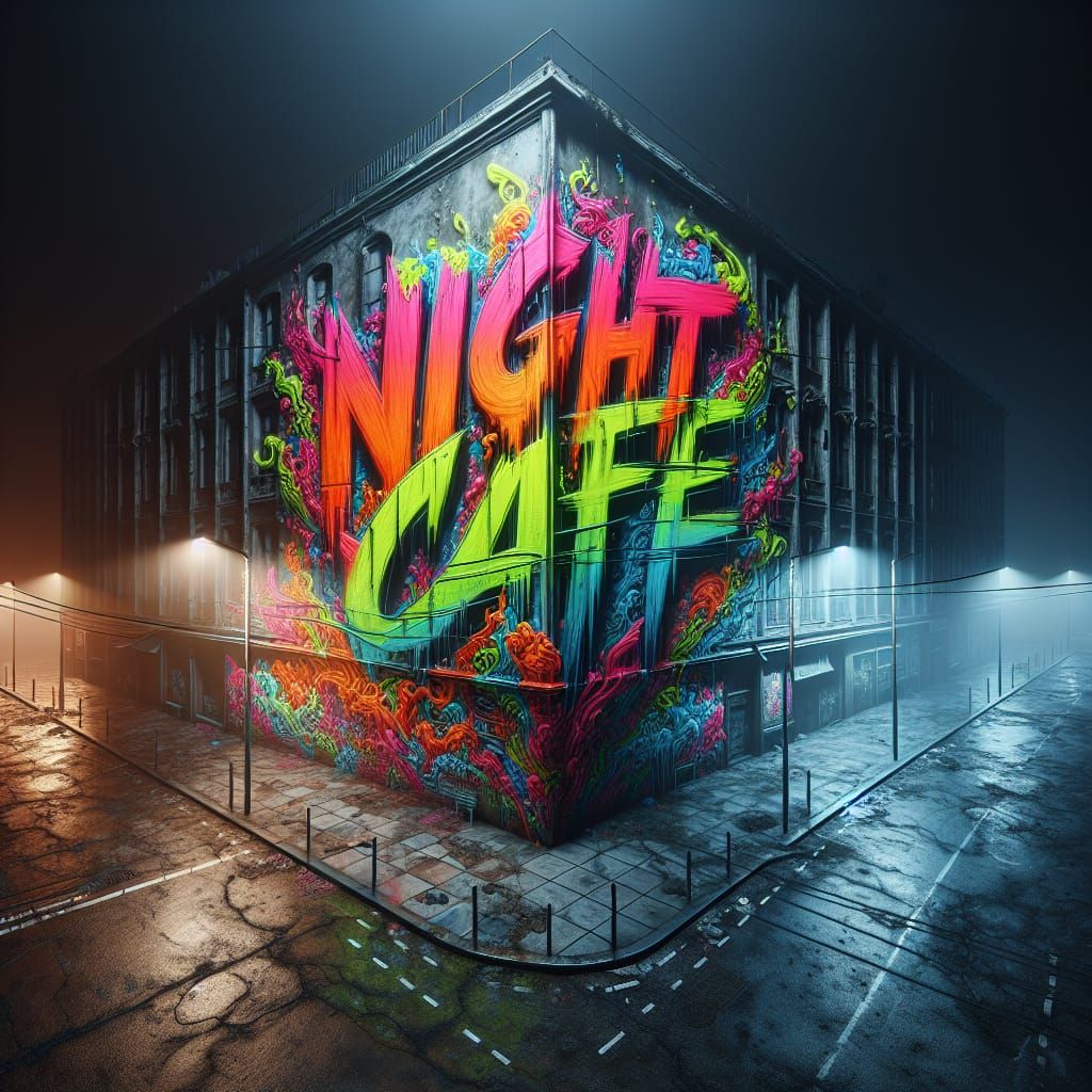 'Night Cafe' graffiti.