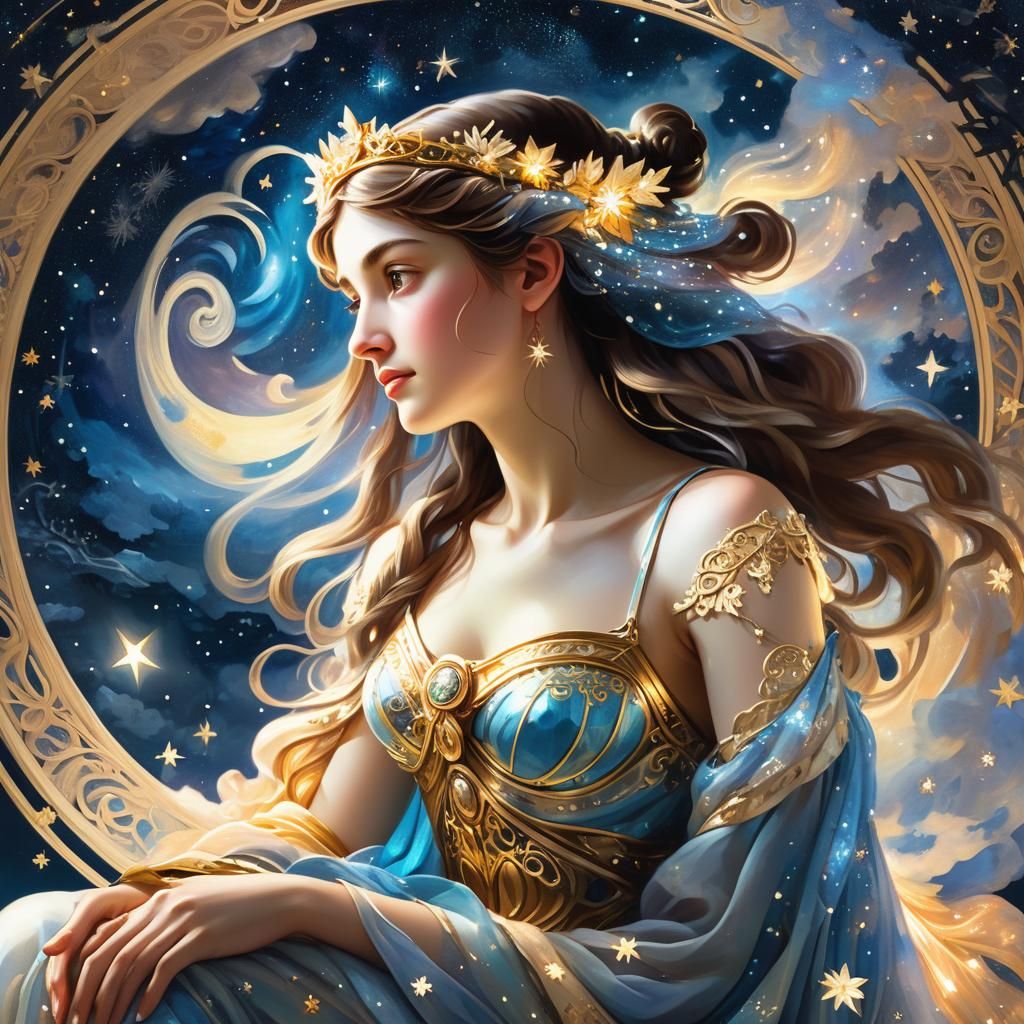 Athena in Neo-Impressionist Double Exposure