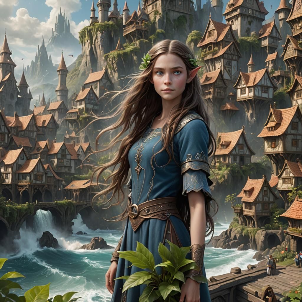 Elf with Plant in Town of Wave-Controlling Elves