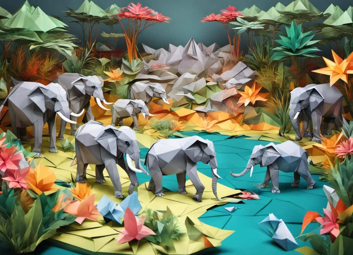 African Watering Hole Scene