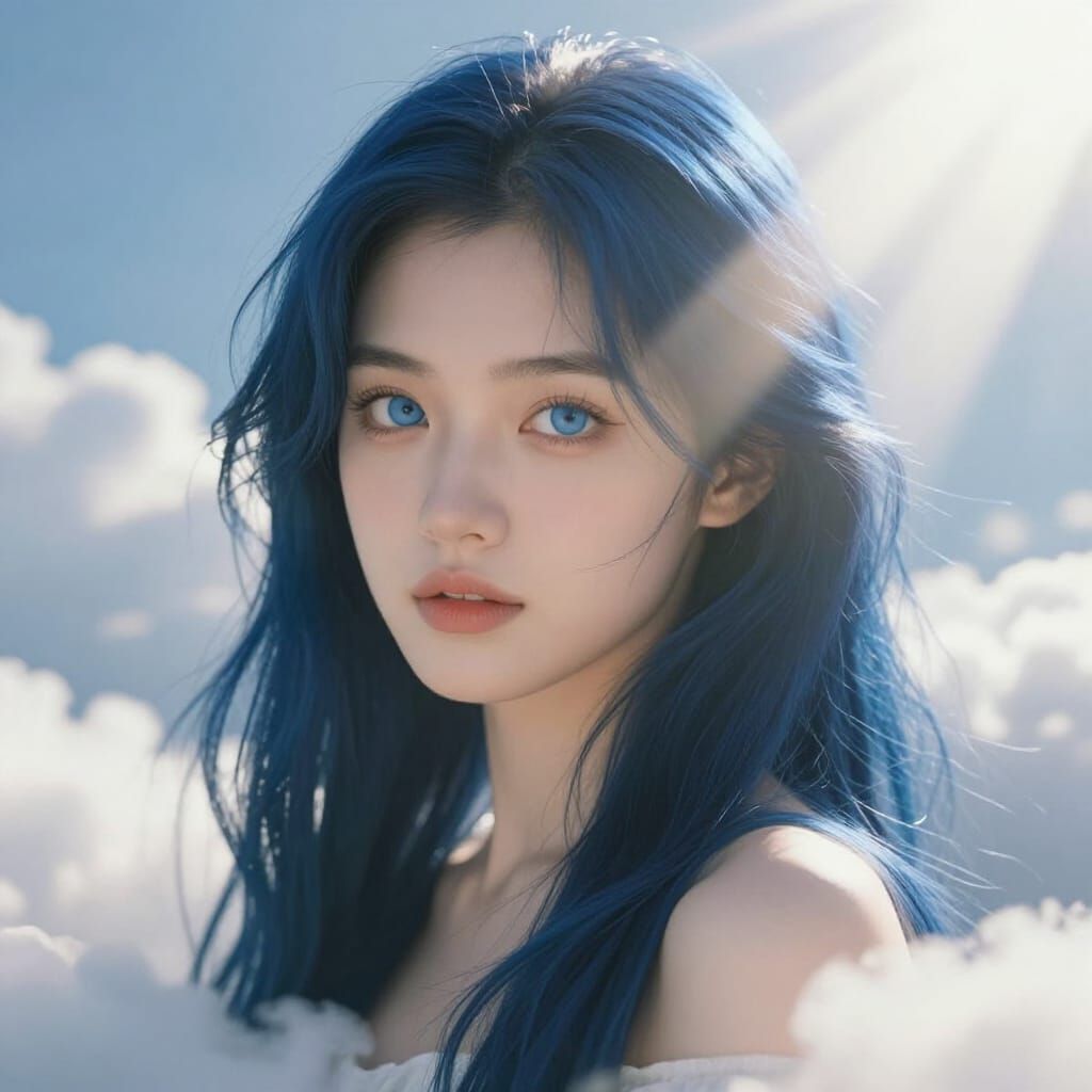 Pretty Girl in Heavenly Sunshine Beams