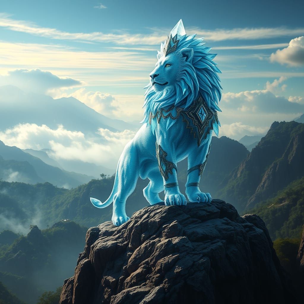 Crystal Armored Lion Overlooking Jungle, Splash Art