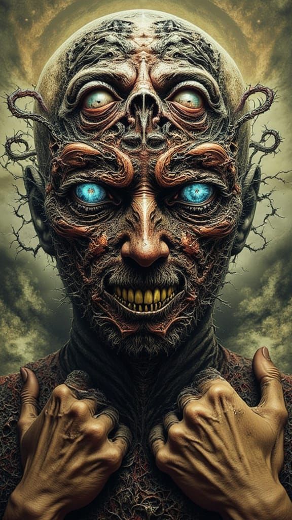 Fractal Faced Man: A Hyperdetailed Digital Dreamscape