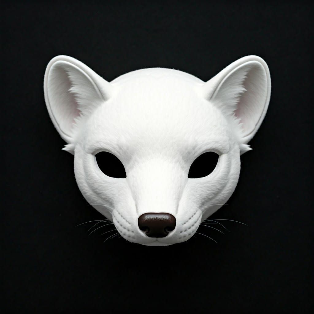 Surreal Therian Mask Design in Whimsical Illustration Style