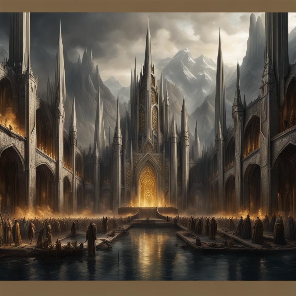 Gil-Galad and Elendil Challenge Sauron: Fantasy Concept Art