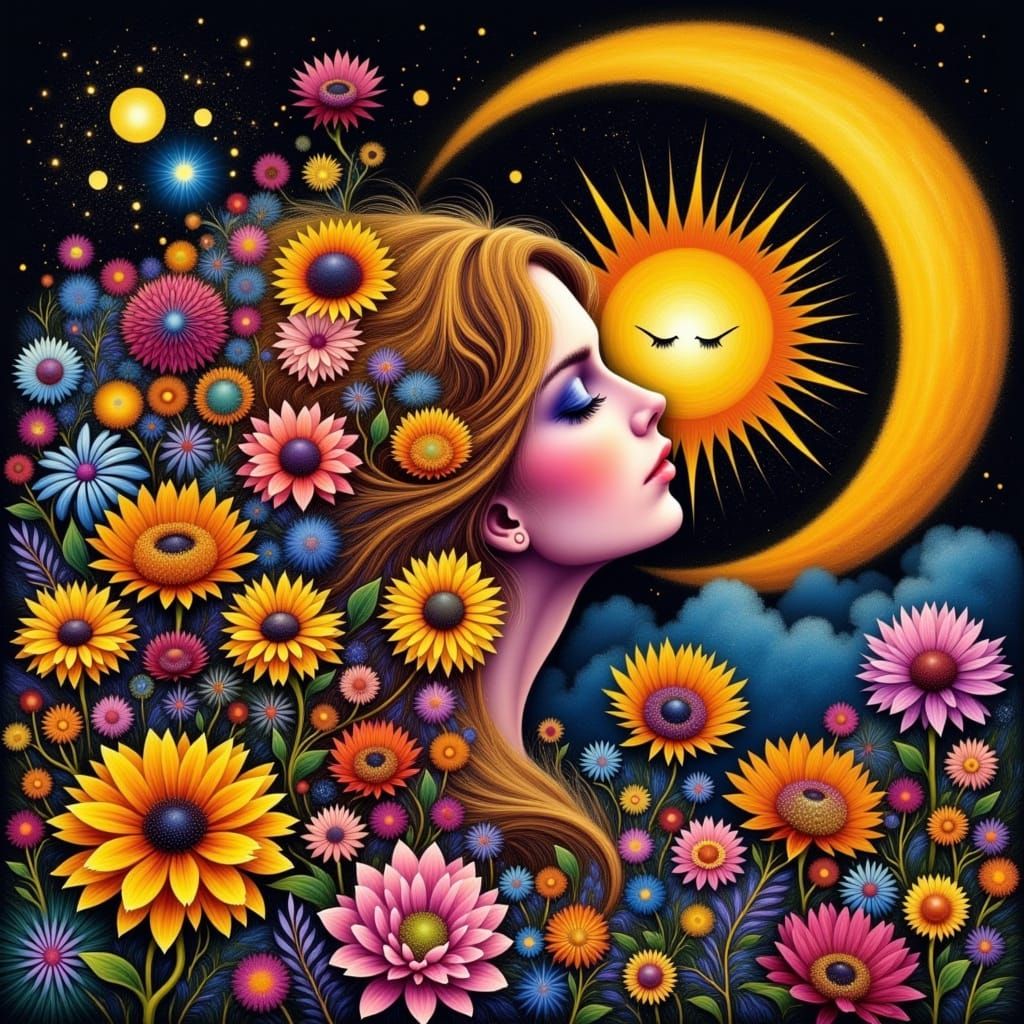 “Where Flowers Meet the Moon”