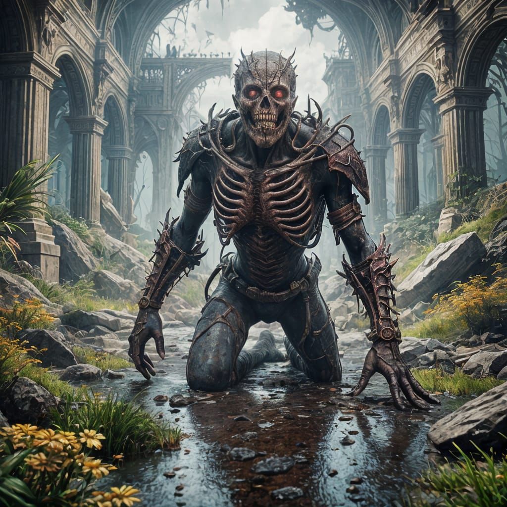 Fantastical Rotten Corpse Emerges from the Ground in Vivid C...