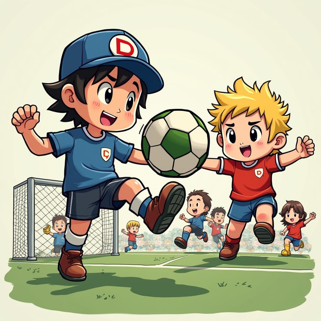 Chibi Soccer Game Art Inspired by Dragon Quest
