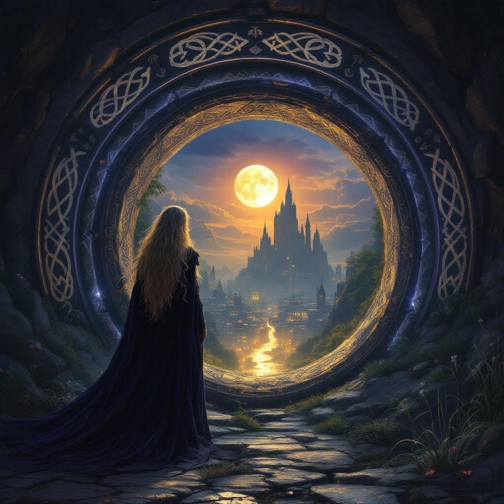 Celtic Witch and Dragon Guarding Portal