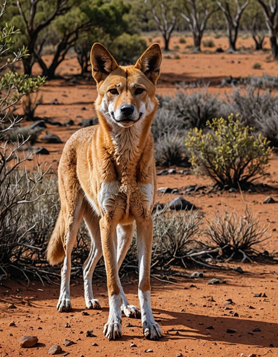 A DINGO IN THE OUTBACK