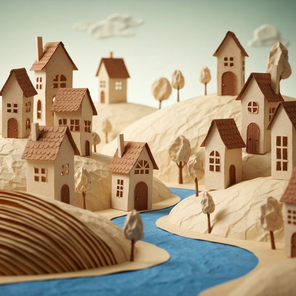 Whimsical Paper Village with Handcrafted Charm