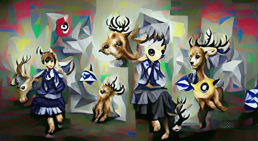 Surreal Deer Sprite Art Inspired by Matisse