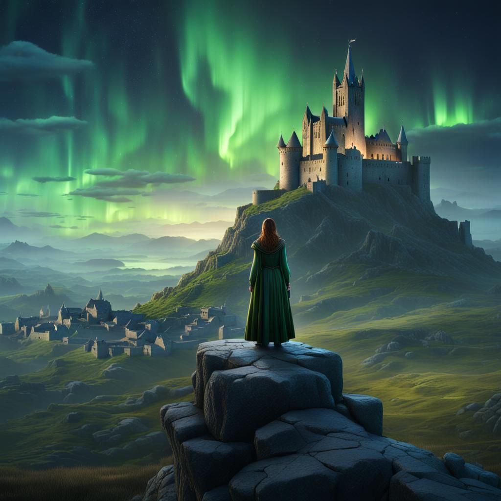 Celtic Princess Orla on the Rock of Cashel