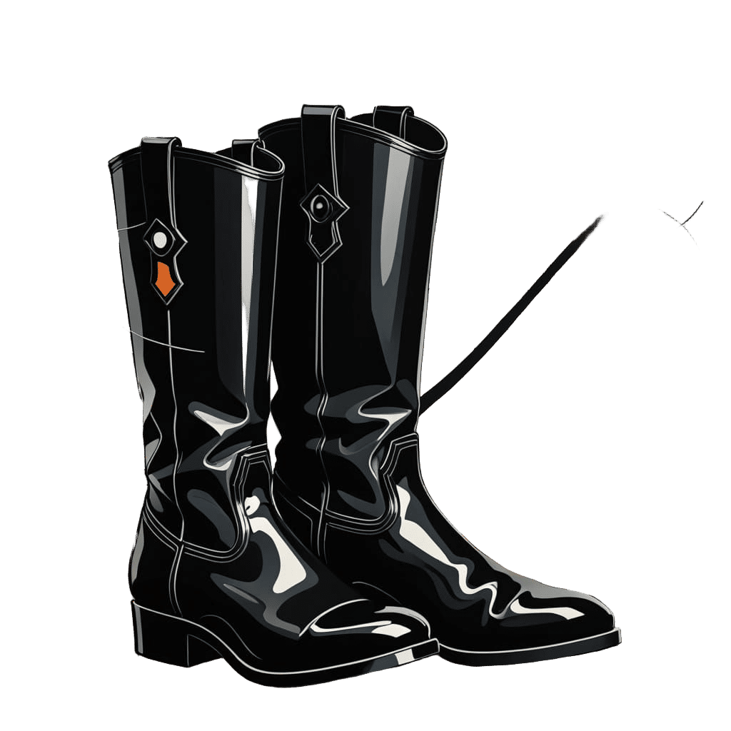 Abstract Expressionist Black Soulsteel Kicking Boots