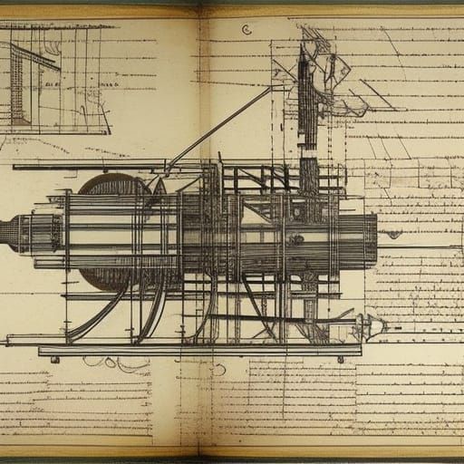 Da Vinci's Water Lifting Devices: Detailed Blueprint