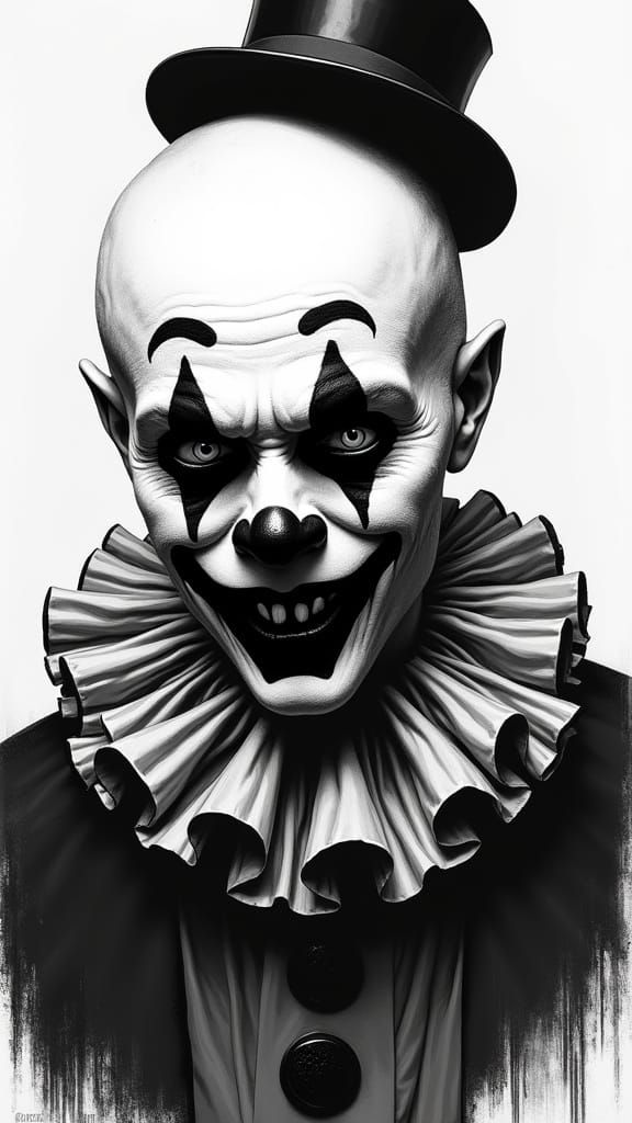 Terrifier's Art the Clown: Expressionist Black and White Por...