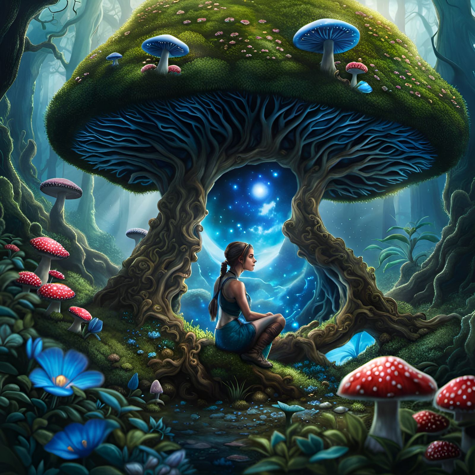 Fairycore Mushroom Pixie in Crowded Wonderland