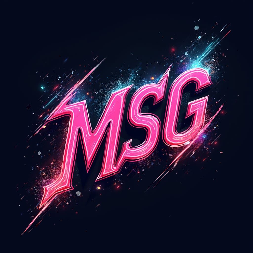 MSG Logo in Futuristic, High-Energy Design with Neon Accents