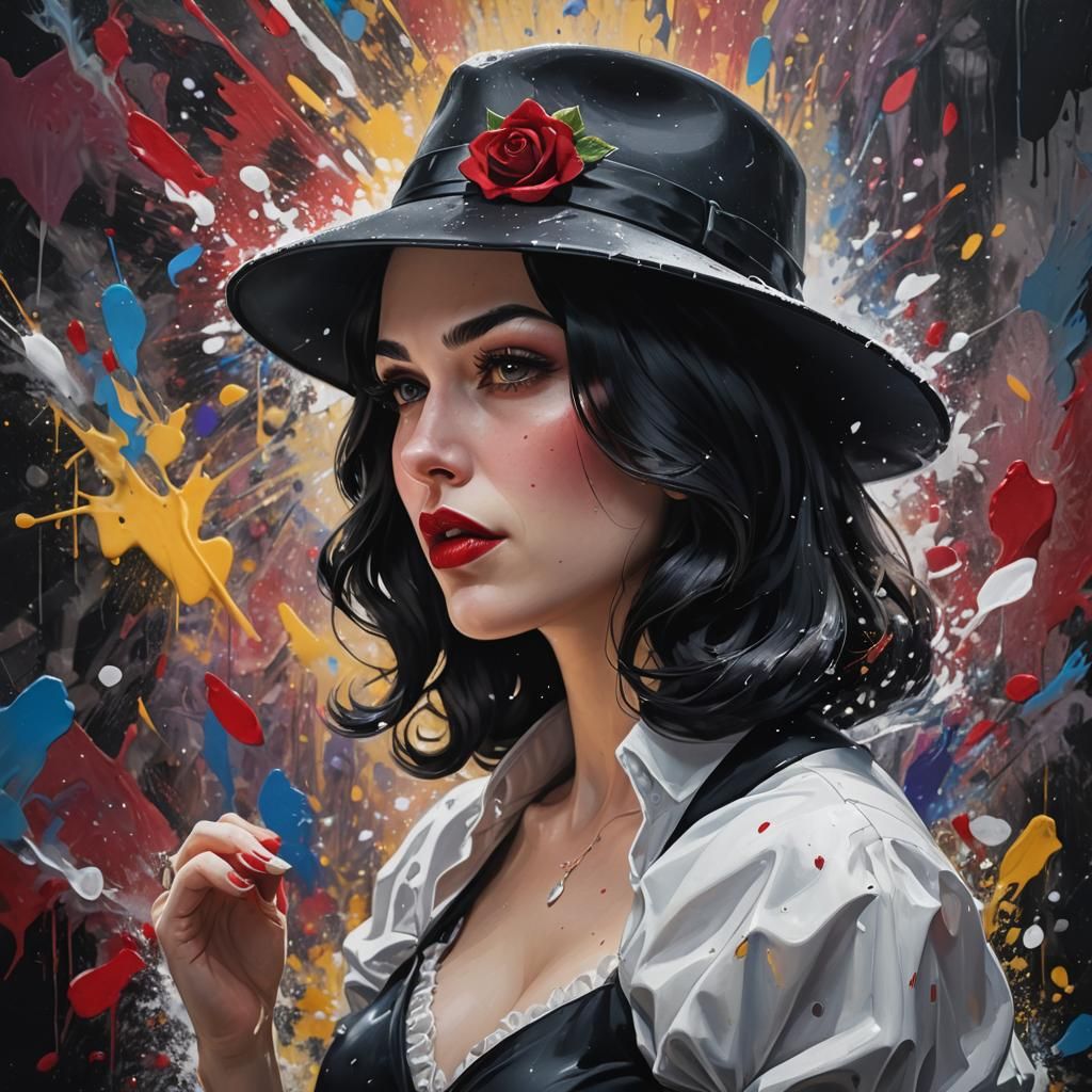 Snow White in Mafia Style, Hyperrealistic Art