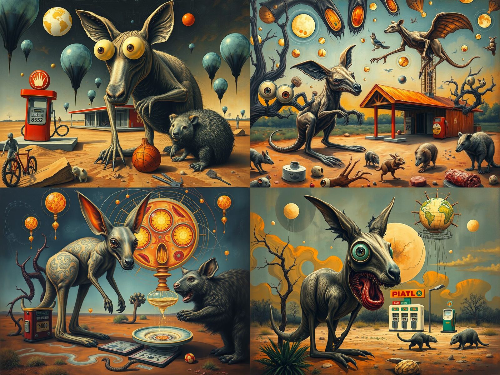 Surreal Australian Outback Horror Gas Station