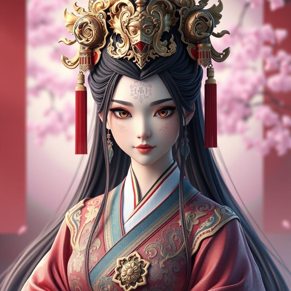 Empress of Ancient China in 3D Anime Style