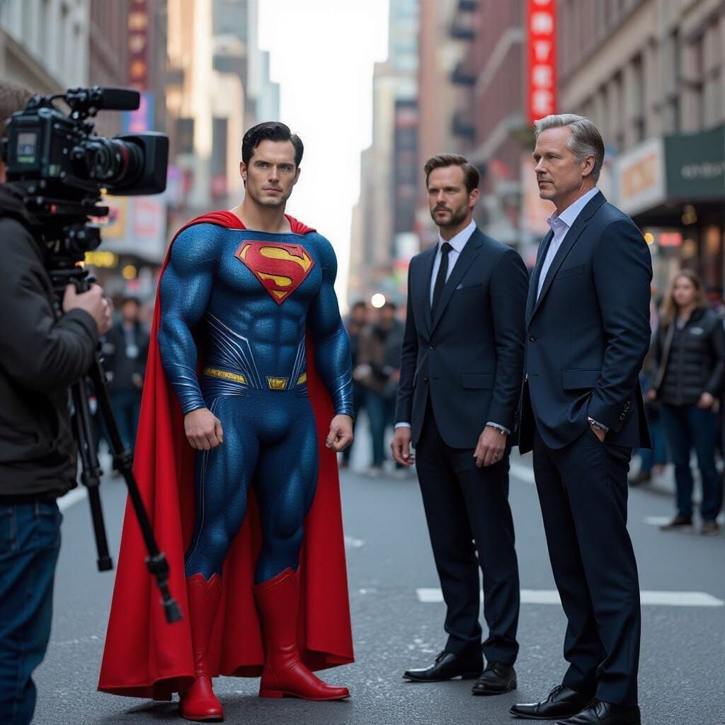 Nicholas Hoult as Superman on Film Set