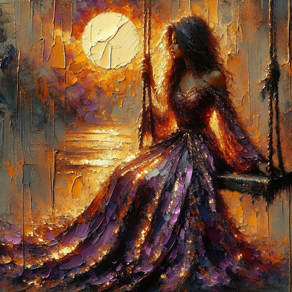 Majestic Middle-Eastern Woman in Lavish Purple Regalia